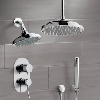 Shower Faucet Dual Shower Head Shower System with Handheld Remer DCS01